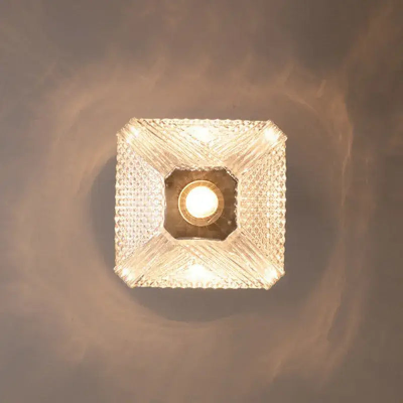 Modern brass and diamond glass pendant lamp for living room