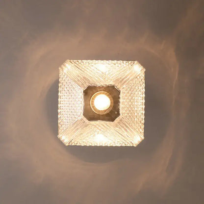 Modern brass and diamond glass pendant lamp for living room