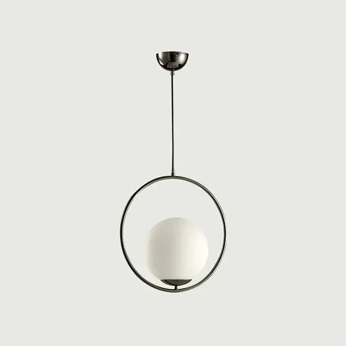 Modern brass and frosted glass ball pendant light dining room fixture