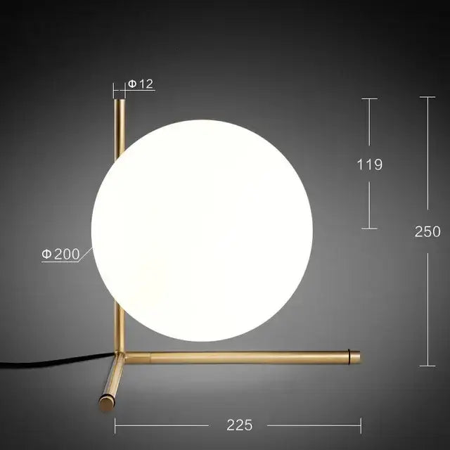Modern brass and frosted glass ball pendant light dining room fixture