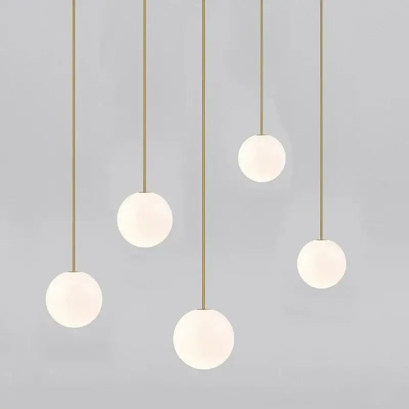 Modern brass and frosted glass ball pendant light kitchen lighting