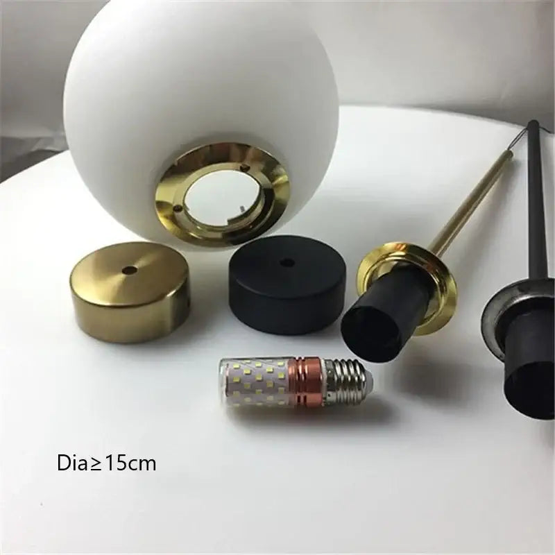 Modern brass and frosted glass ball pendant light kitchen lighting