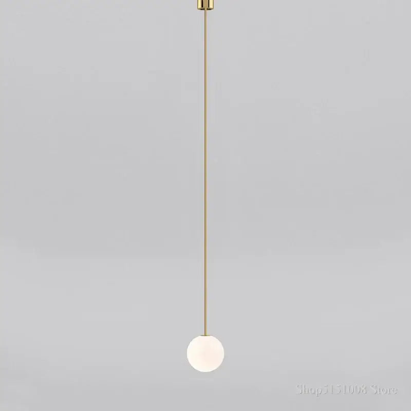 Modern brass and frosted glass ball pendant light kitchen lighting
