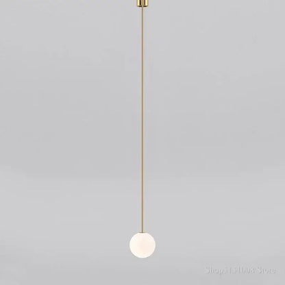 Modern brass and frosted glass ball pendant light kitchen lighting