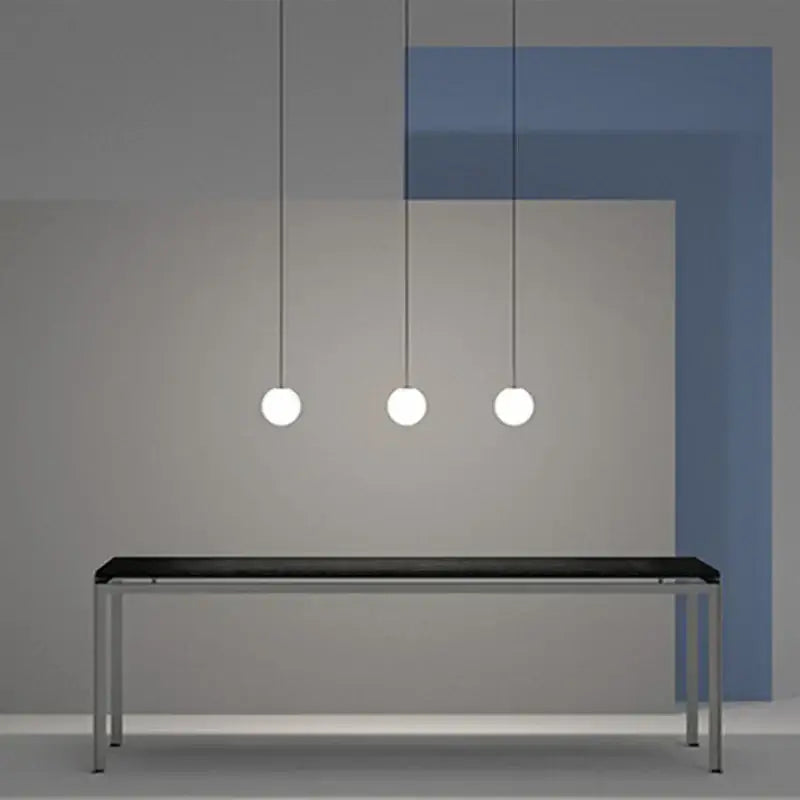 Modern brass and frosted glass ball pendant light kitchen lighting