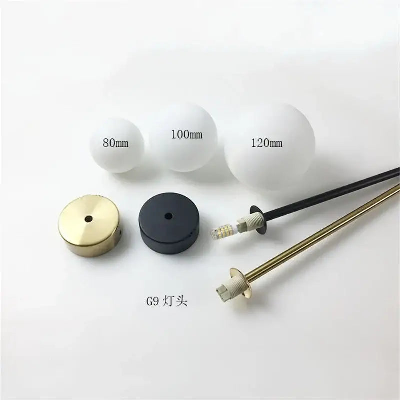 Modern brass and frosted glass ball pendant light kitchen lighting