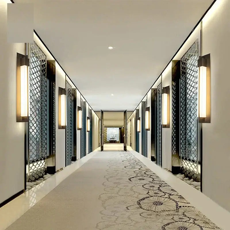 Modern brass and frosted glass led wall lights for living room