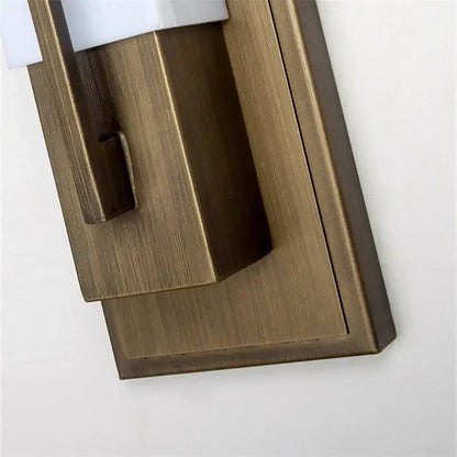Modern brass and frosted glass led wall lights for living room