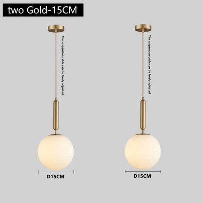 Modern brass and frosted glass pendant light dining room chandelier