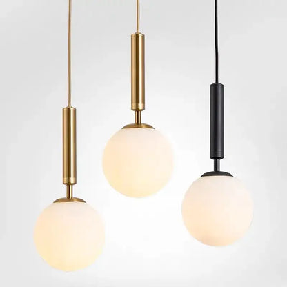 Modern brass and frosted glass pendant light dining room chandelier