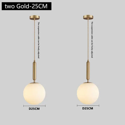 Modern brass and frosted glass pendant light dining room chandelier