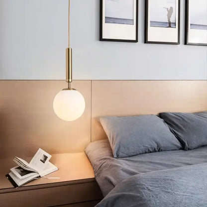 Modern brass and frosted glass pendant light dining room chandelier