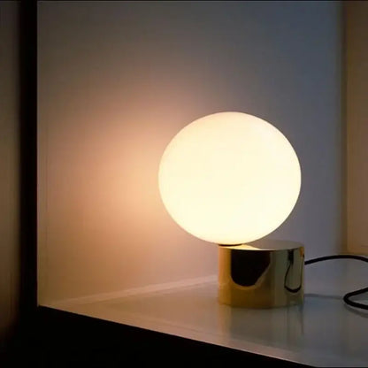 Modern brass and glass ball table lamp bedroom bedside light