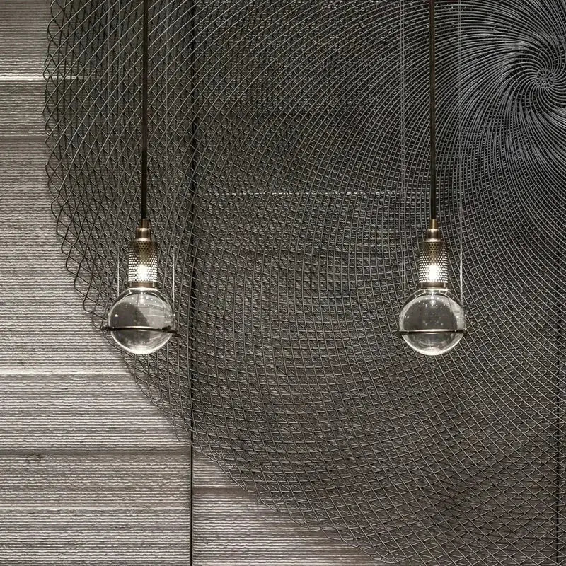 Modern brass and glass crystal ball led pendant light dining room