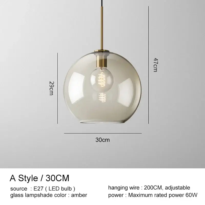 Modern brass and glass pendant lights kitchen dining room chandelier