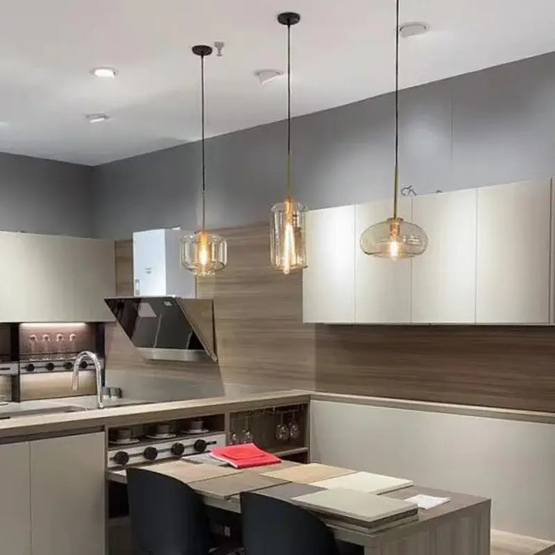 Modern brass and glass pendant lights kitchen dining room chandelier