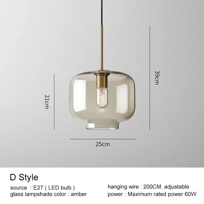 Modern brass and glass pendant lights kitchen dining room chandelier