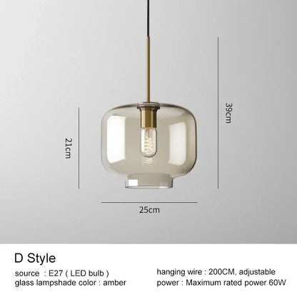 Modern brass and glass pendant lights kitchen dining room chandelier