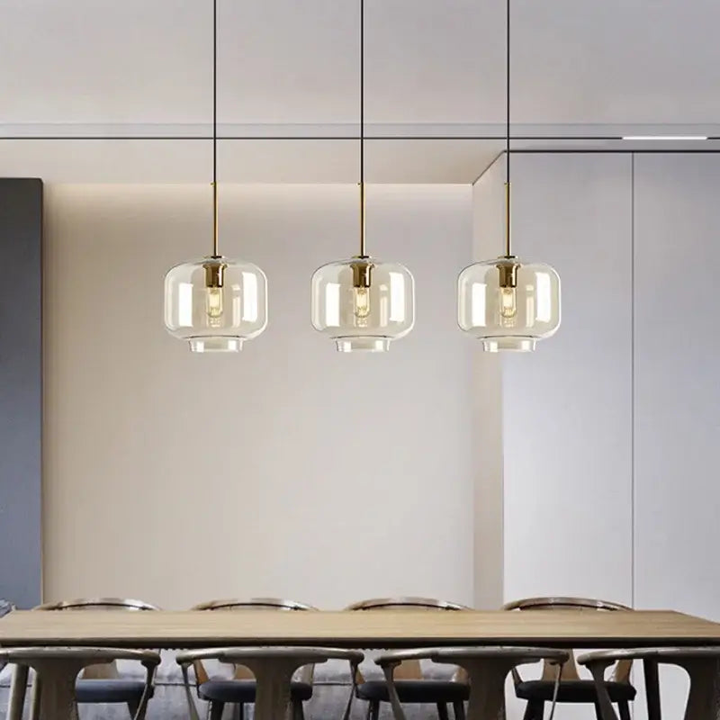 Modern brass and glass pendant lights kitchen dining room chandelier