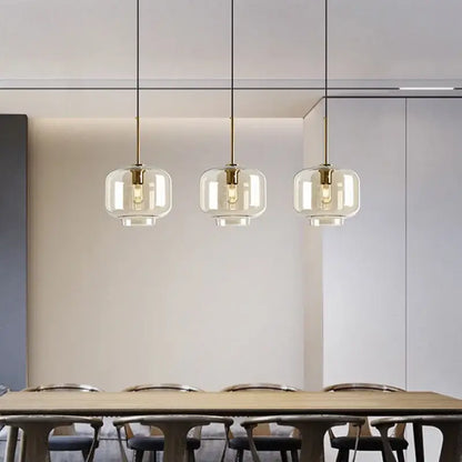 Modern brass and glass pendant lights kitchen dining room chandelier