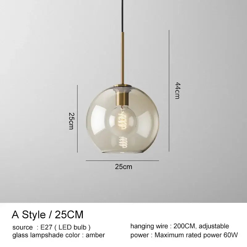 Modern brass and glass pendant lights kitchen dining room chandelier
