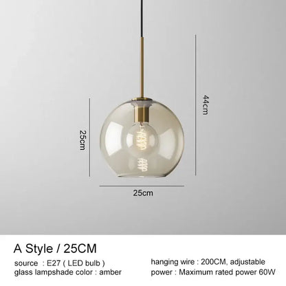 Modern brass and glass pendant lights kitchen dining room chandelier
