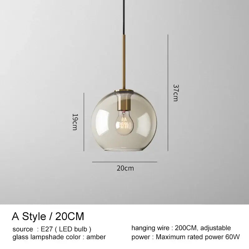 Modern brass and glass pendant lights kitchen dining room chandelier