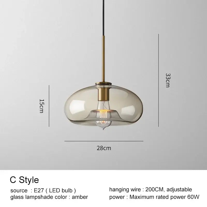 Modern brass and glass pendant lights kitchen dining room chandelier