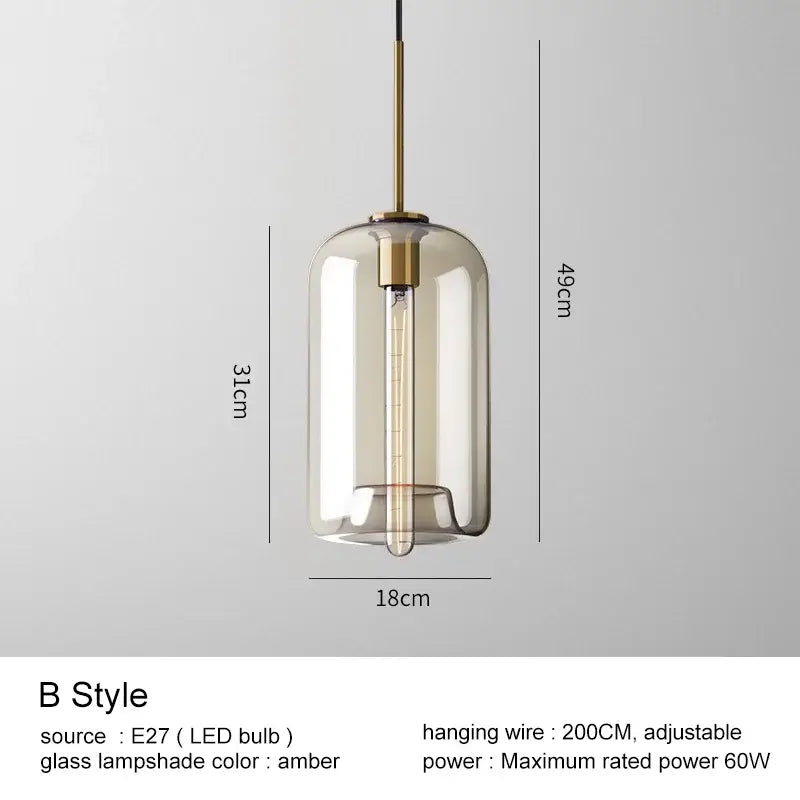 Modern brass and glass pendant lights kitchen dining room chandelier
