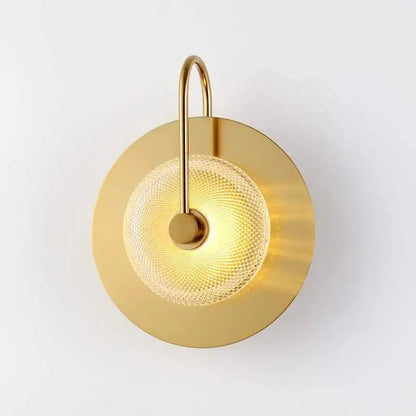 Modern brass and green glass metal wall art lamp living room