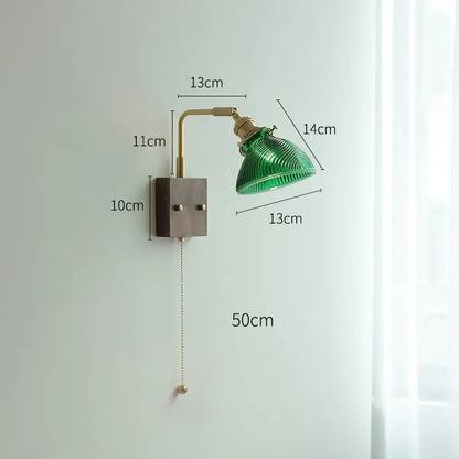 Modern brass and ribbed clear glass wall lights bedroom sconce