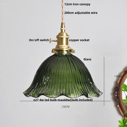 Modern brass and textured clear glass knob switch pendant light kitchen