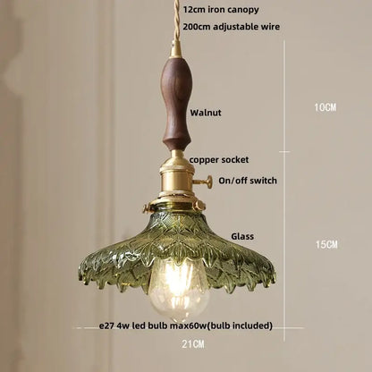 Modern brass and textured clear glass knob switch pendant light kitchen