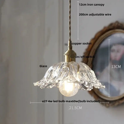 Modern brass and textured clear glass knob switch pendant light kitchen
