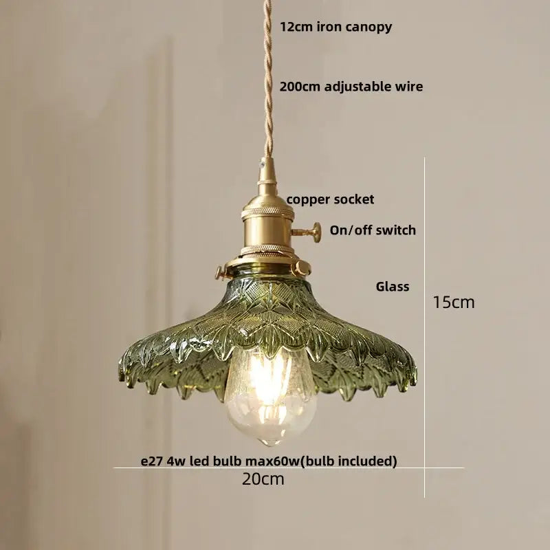 Modern brass and textured clear glass knob switch pendant light kitchen