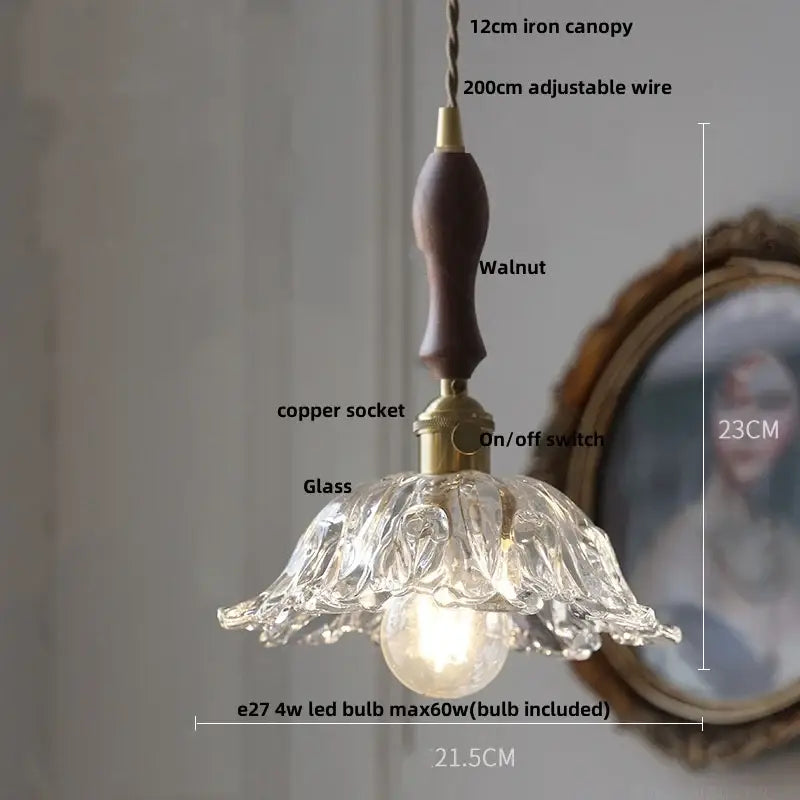 Modern brass and textured clear glass knob switch pendant light kitchen