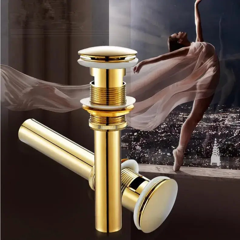 Modern brass and white ceramic basin waste drain bathroom sink stopper