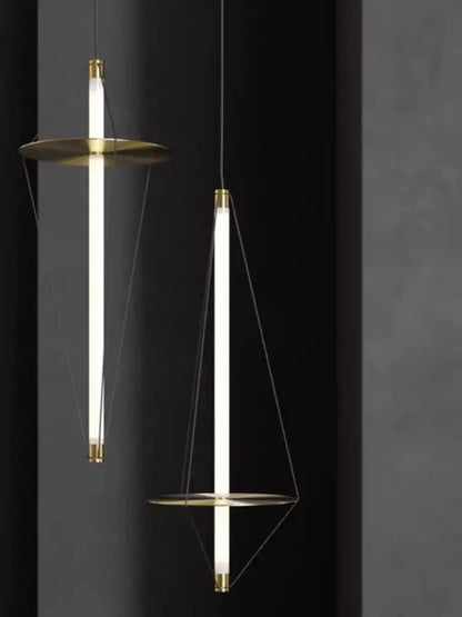 Modern brass and white led disc pendant light bedroom chandelier