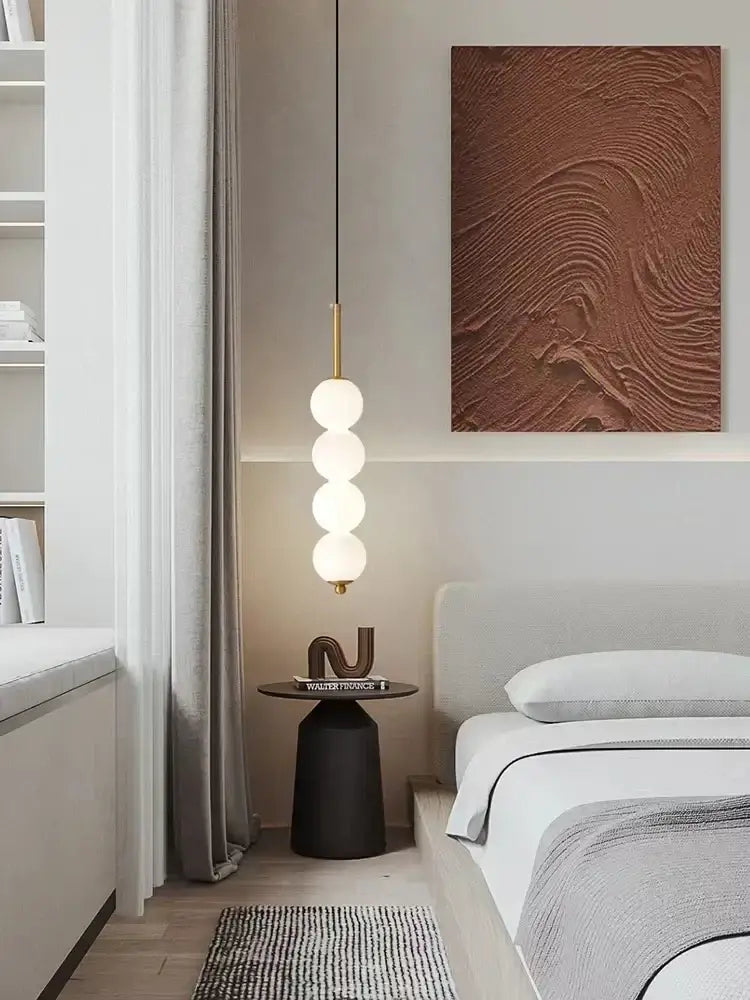 Modern brass and white pearl led pendant lights kitchen hanging lamp