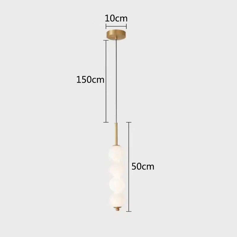 Modern brass and white pearl led pendant lights kitchen hanging lamp