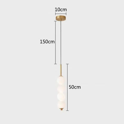 Modern brass and white pearl led pendant lights kitchen hanging lamp