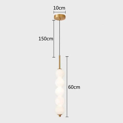 Modern brass and white pearl led pendant lights kitchen hanging lamp