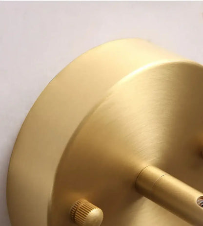 Modern brass and wood base wall sconce for living room spotlight