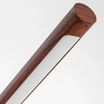 Modern brass and wood table lamp for bedroom and living room