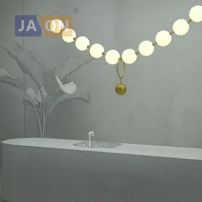 Modern brass artistic necklace chandelier living room pendant light