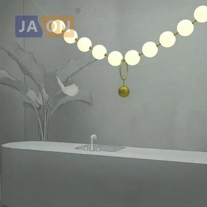 Modern brass artistic necklace chandelier living room pendant light