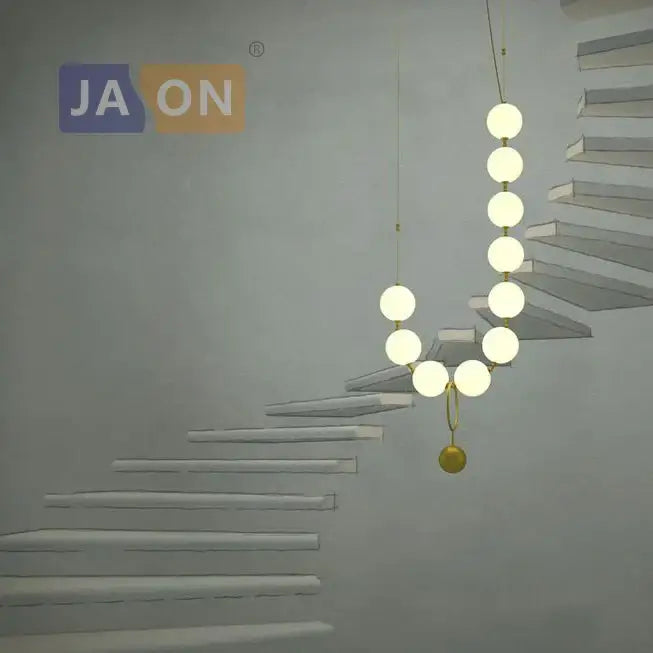 Modern brass artistic necklace chandelier living room pendant light