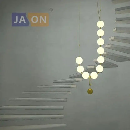 Modern brass artistic necklace chandelier living room pendant light