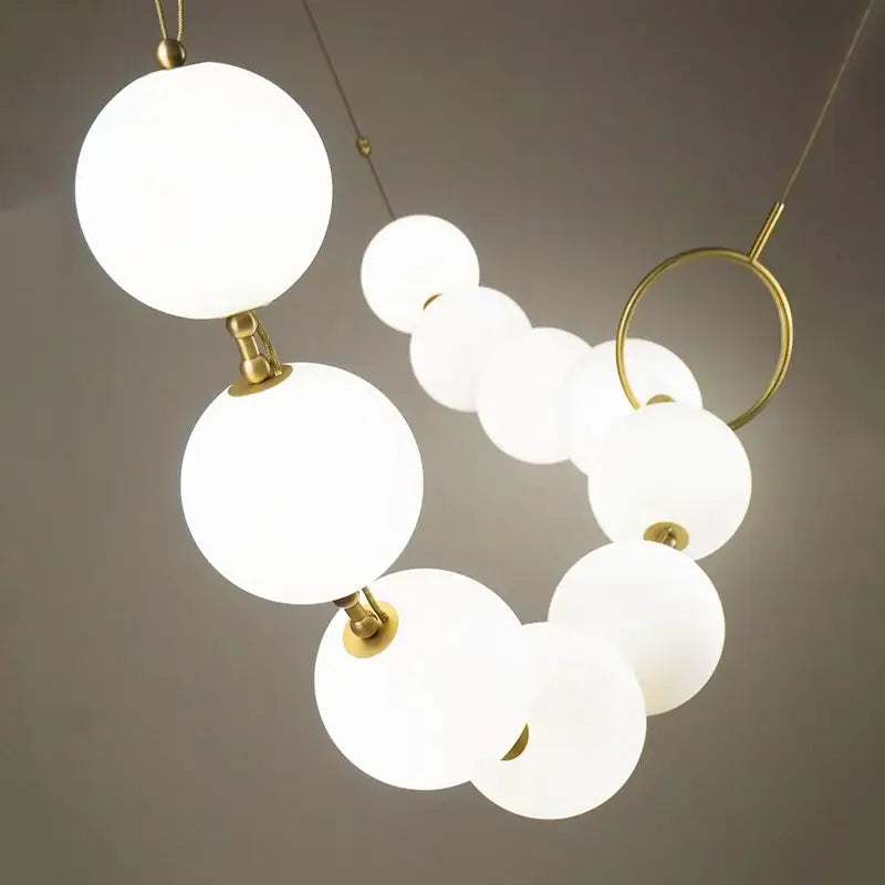 Modern brass artistic necklace chandelier living room pendant light