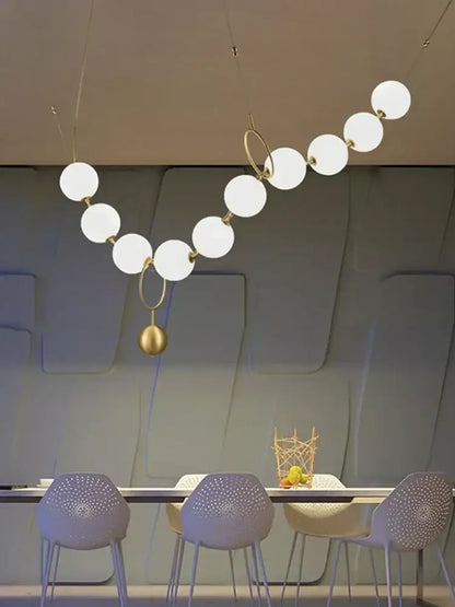 Modern brass artistic necklace chandelier living room pendant light